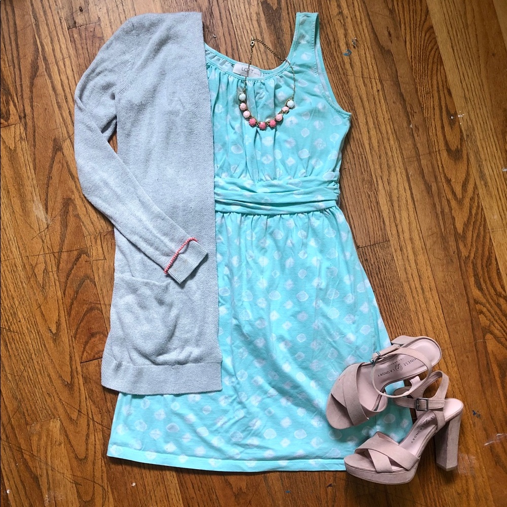 Turquoise Anne Taylor Loft Pullover Dress- X Small